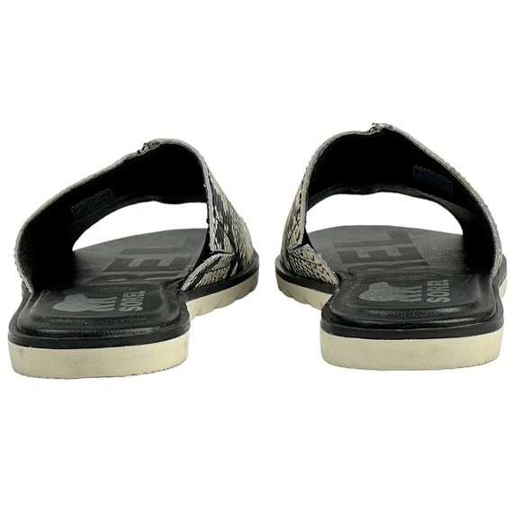 SOREL ELLA II BLOCK SLIDE SNAKESKIN RUBBER SOLE LEATHER SANDAL - Picture 7 of 10